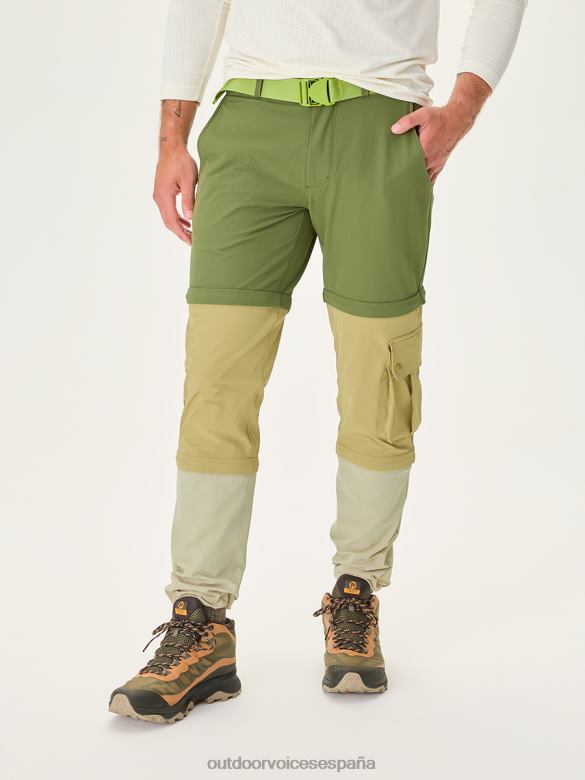pantalones rectrek con cremallera DX0T120 ropa Outdoor Voices hombres rama de olivo/caqui/enoki