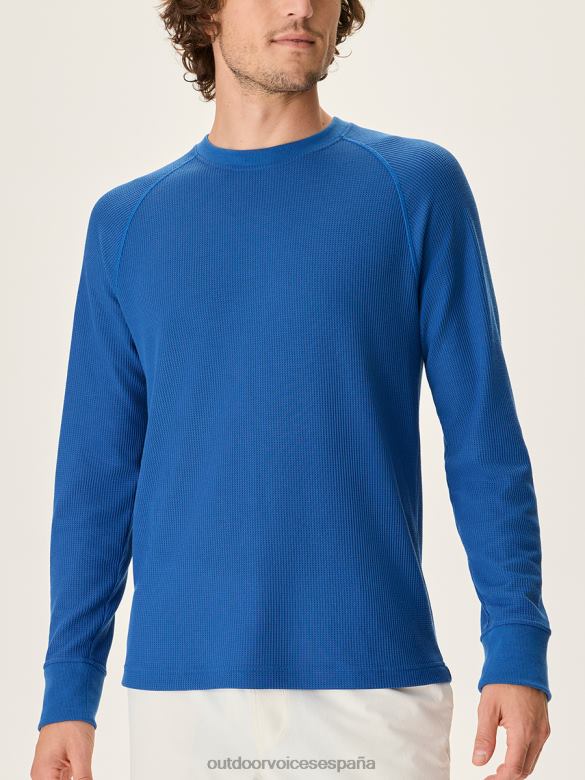 camiseta de manga larga fasttrack waffle DX0T155 ropa Outdoor Voices hombres nuevo azul